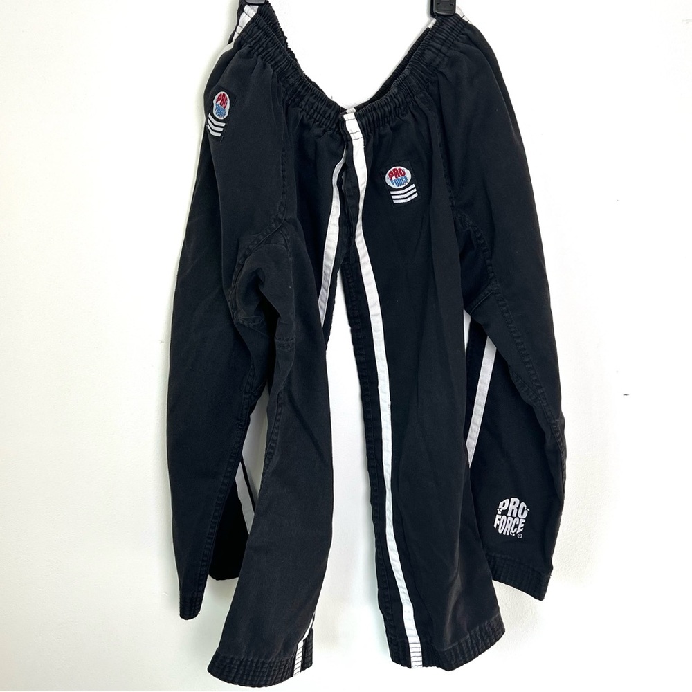 Bundle-2 ProForce Practice Pants Martial Arts Karate Black & White Size #0 12-14